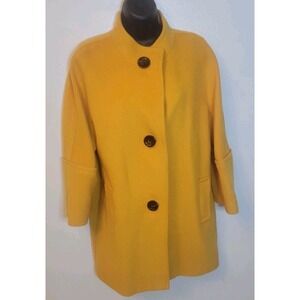 Talbots Yellow Wool Blend Three Button Coat Woman's Size 8